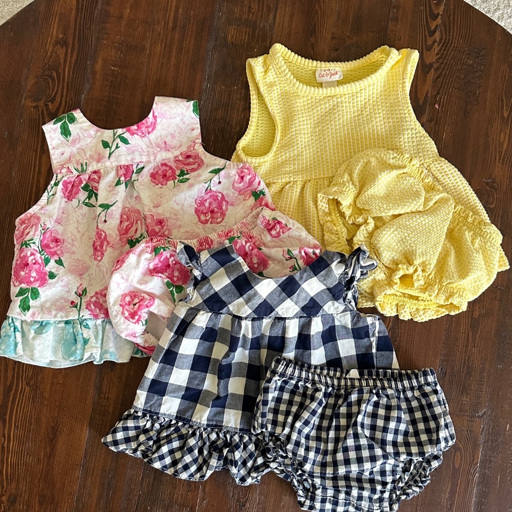 Floral and Gingham Kids Dress Sets
